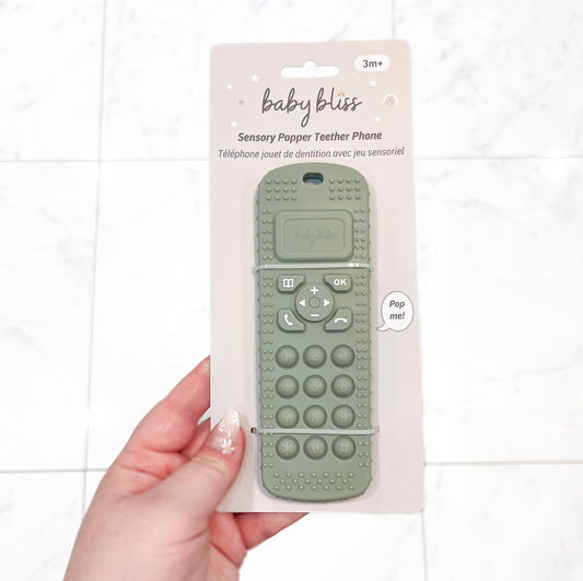 Popper Teether Phone - Sage