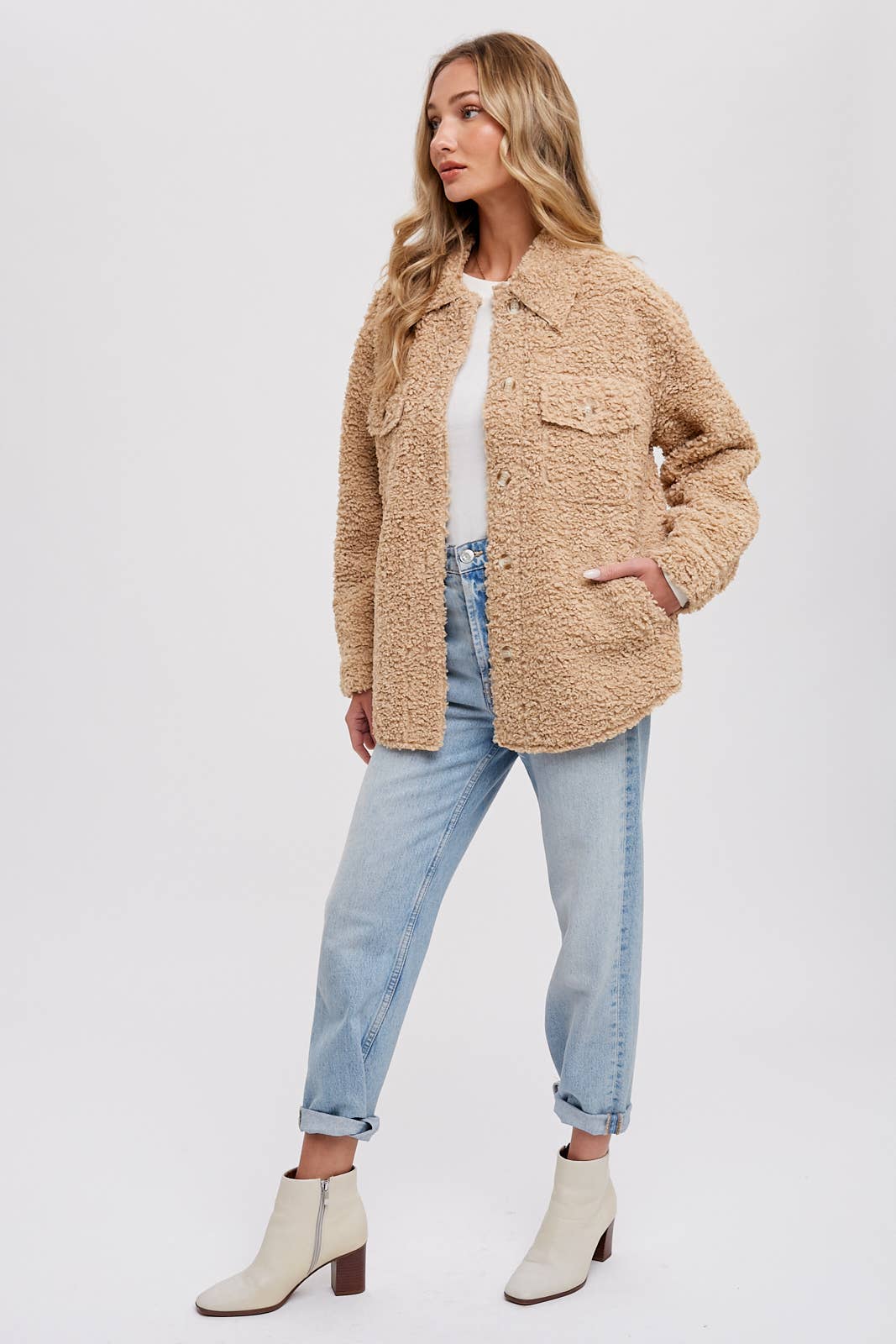 Faux Fur Jacket - Latte