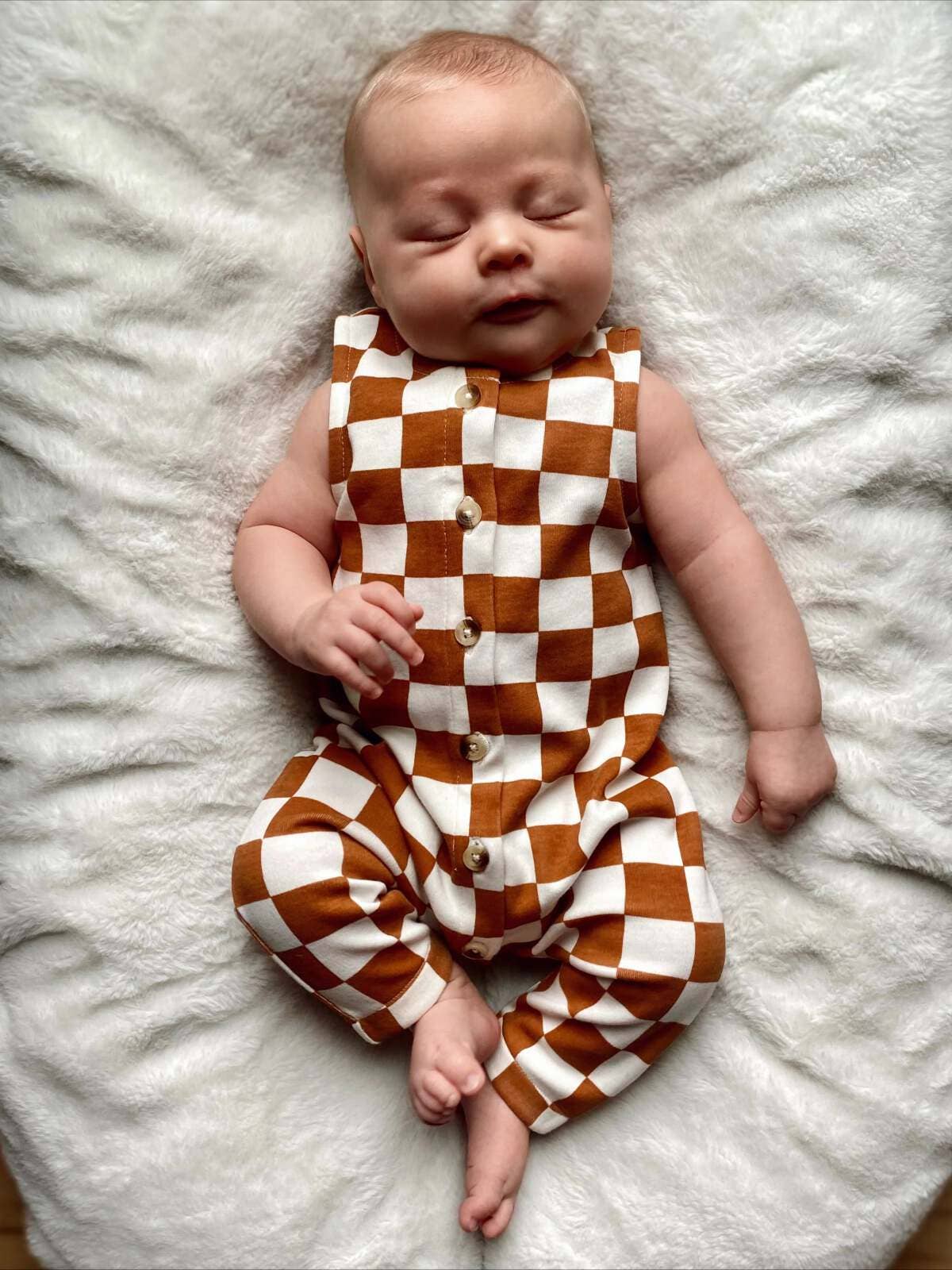 Organic Bay Jumpsuit - Checkerboard