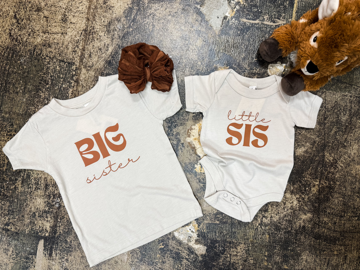 Little Sis Onesie - Heather Dust