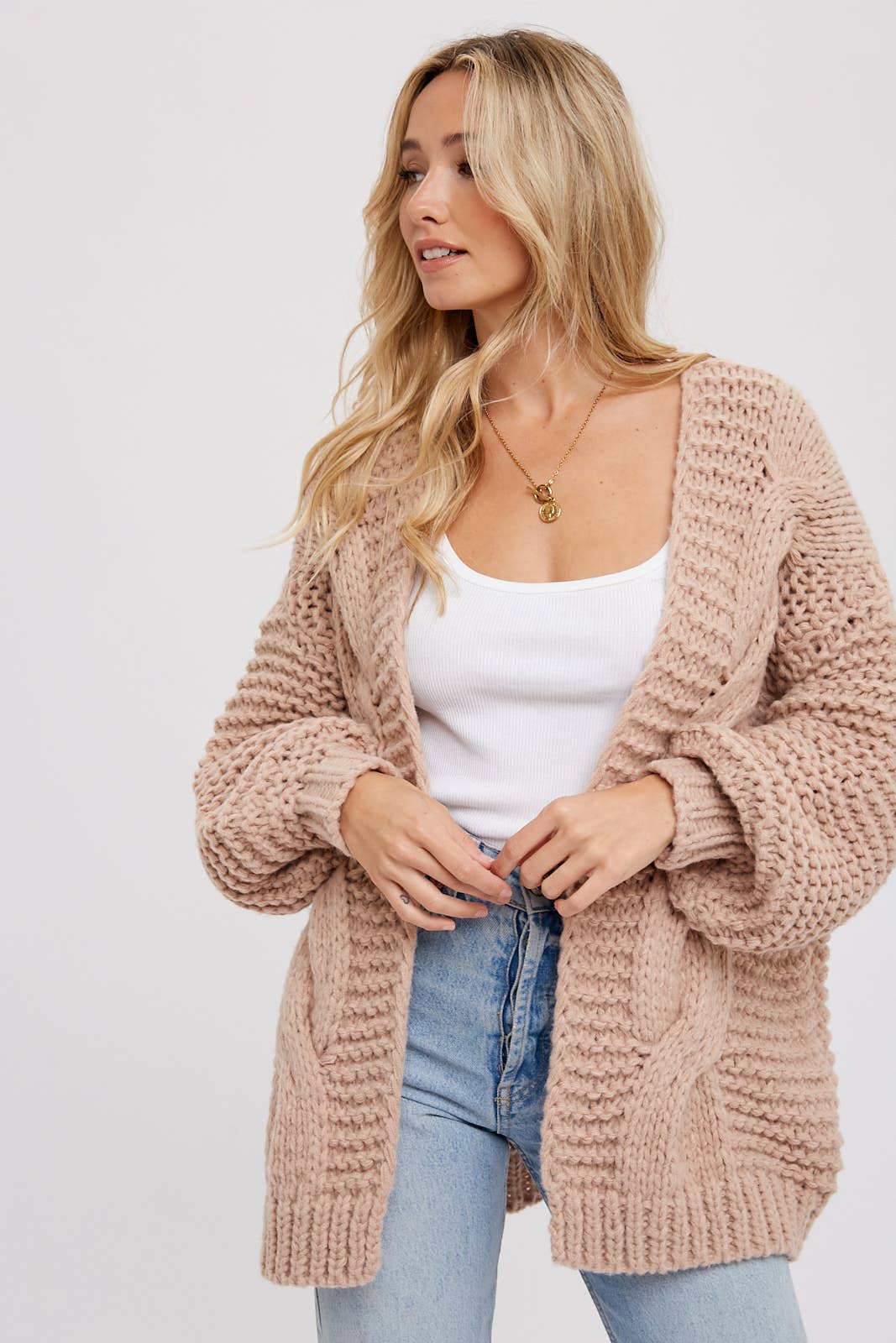 Chunky Cardigan - Latte