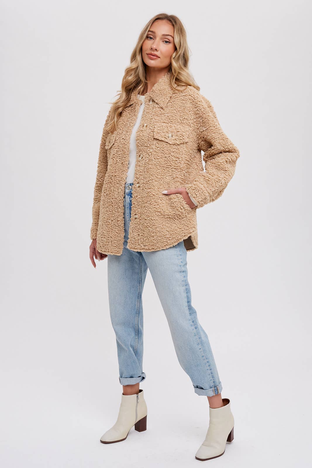 Faux Fur Jacket - Latte