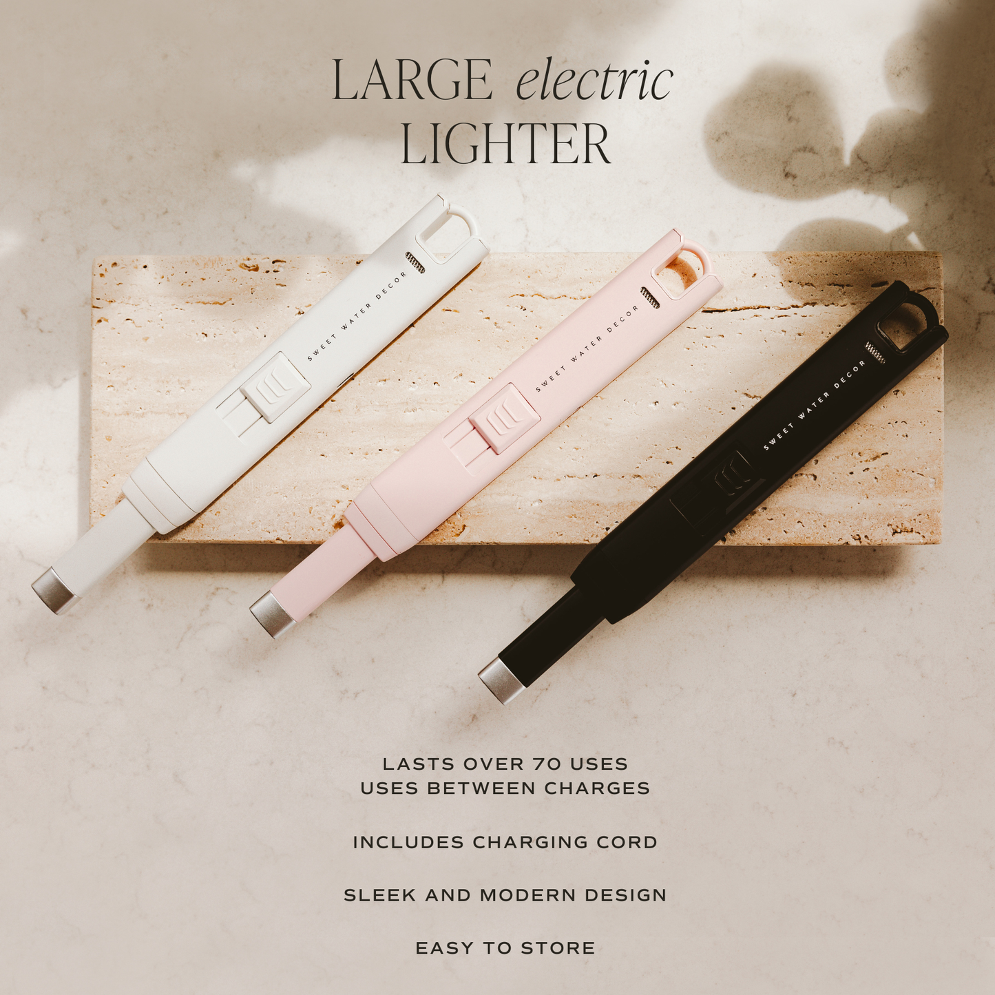 Large Rechargeable Electric Lighter - Pink