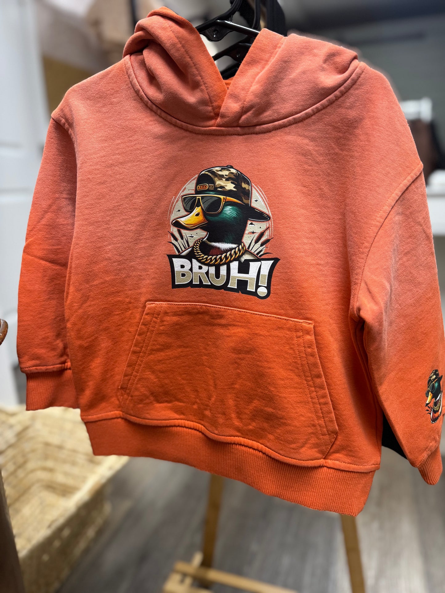 Orange Faded Hoodie - Duck Bruh