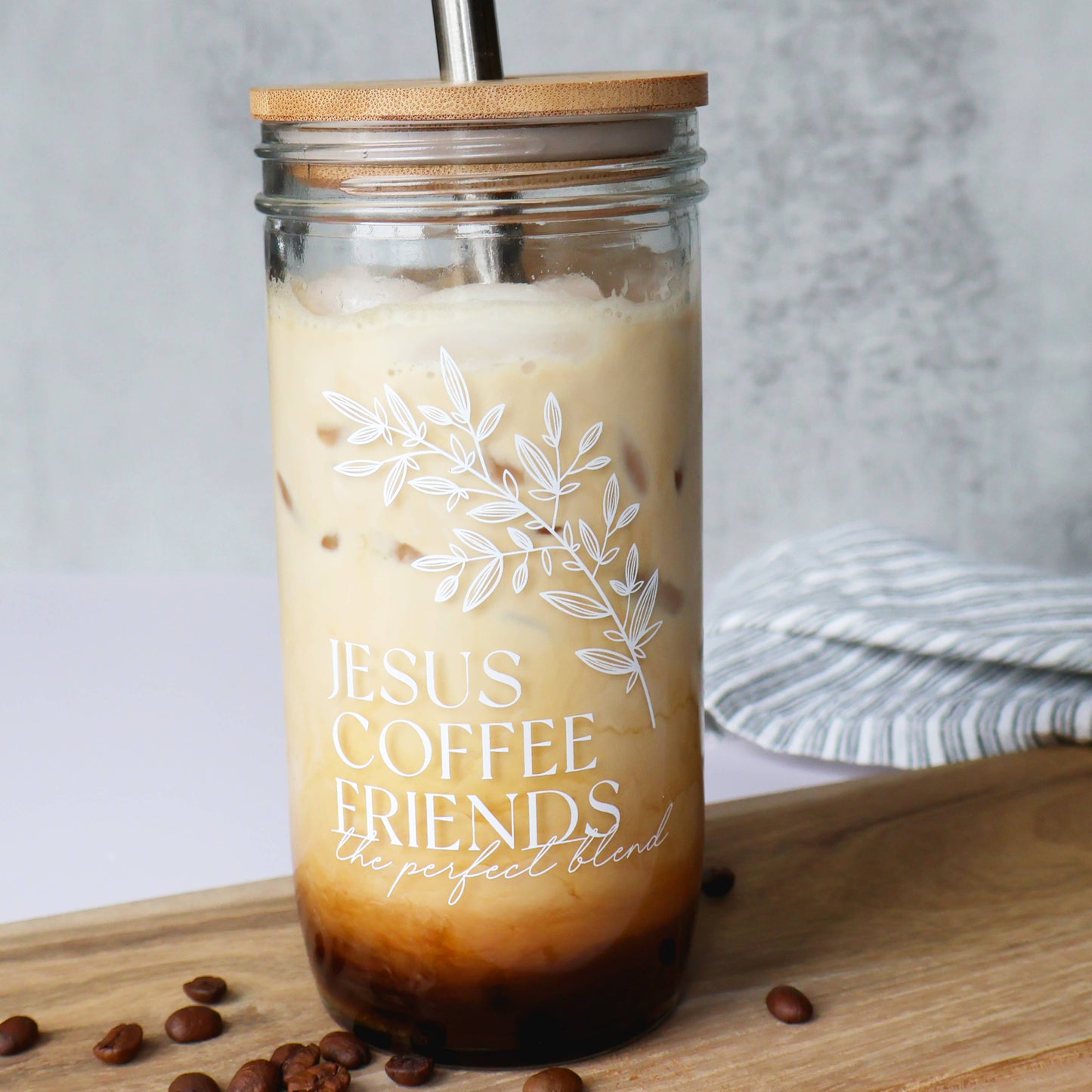 Glass Tumbler - Jesus, Coffee and Friends