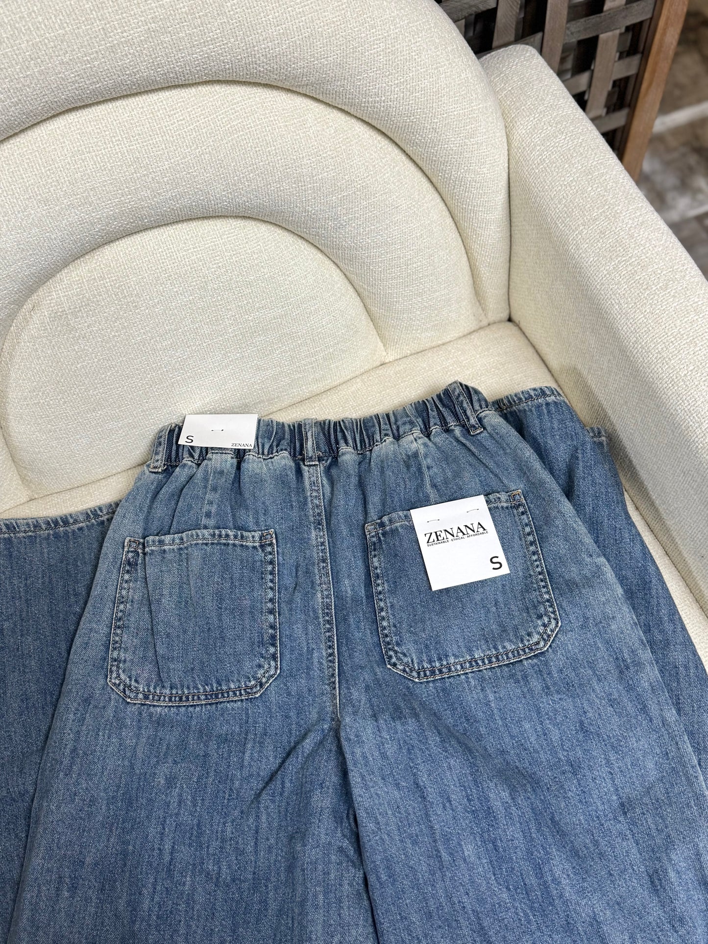 Drawstring Denim Jeans