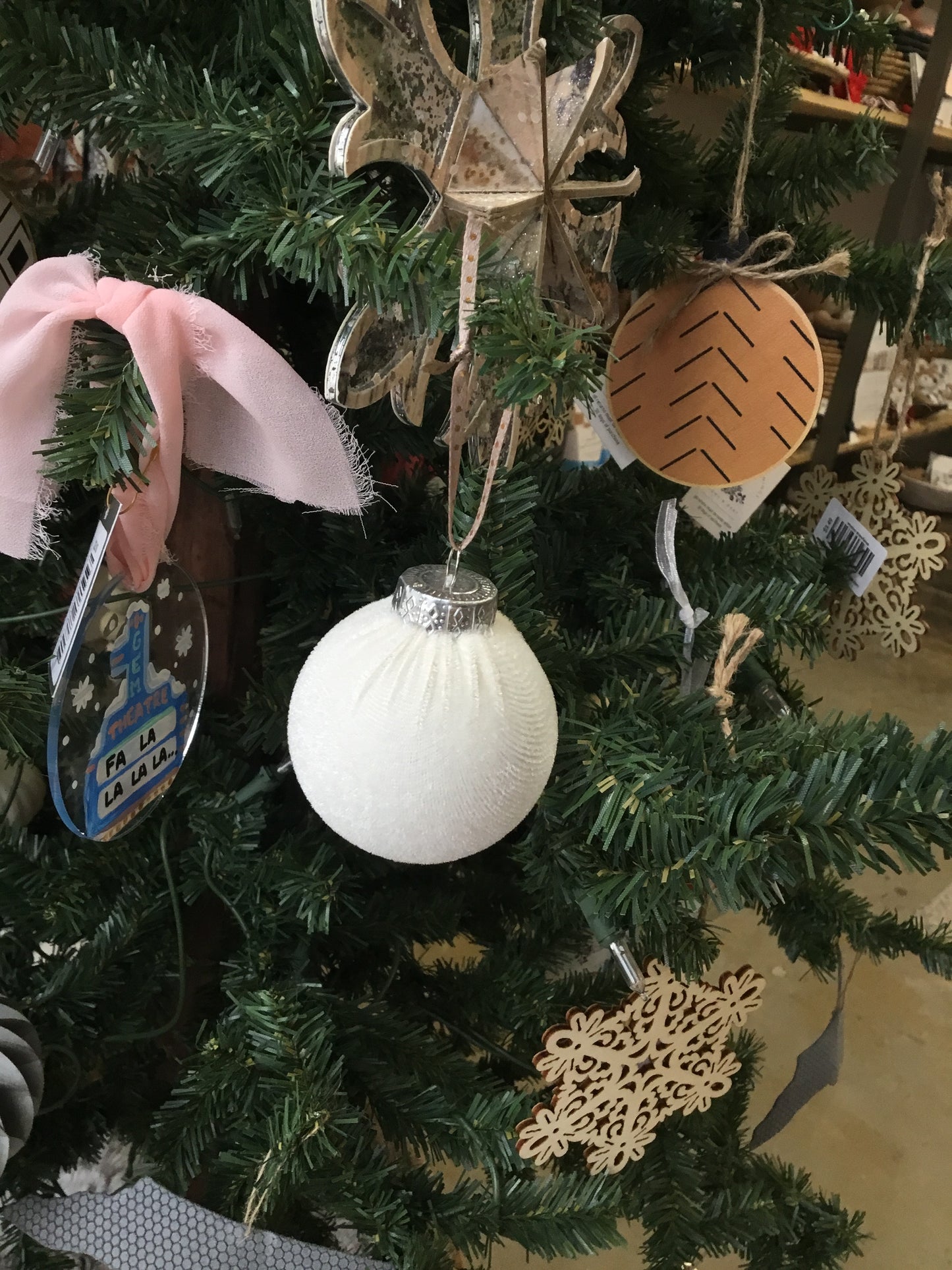 Velvet Ball Ornament - Cream