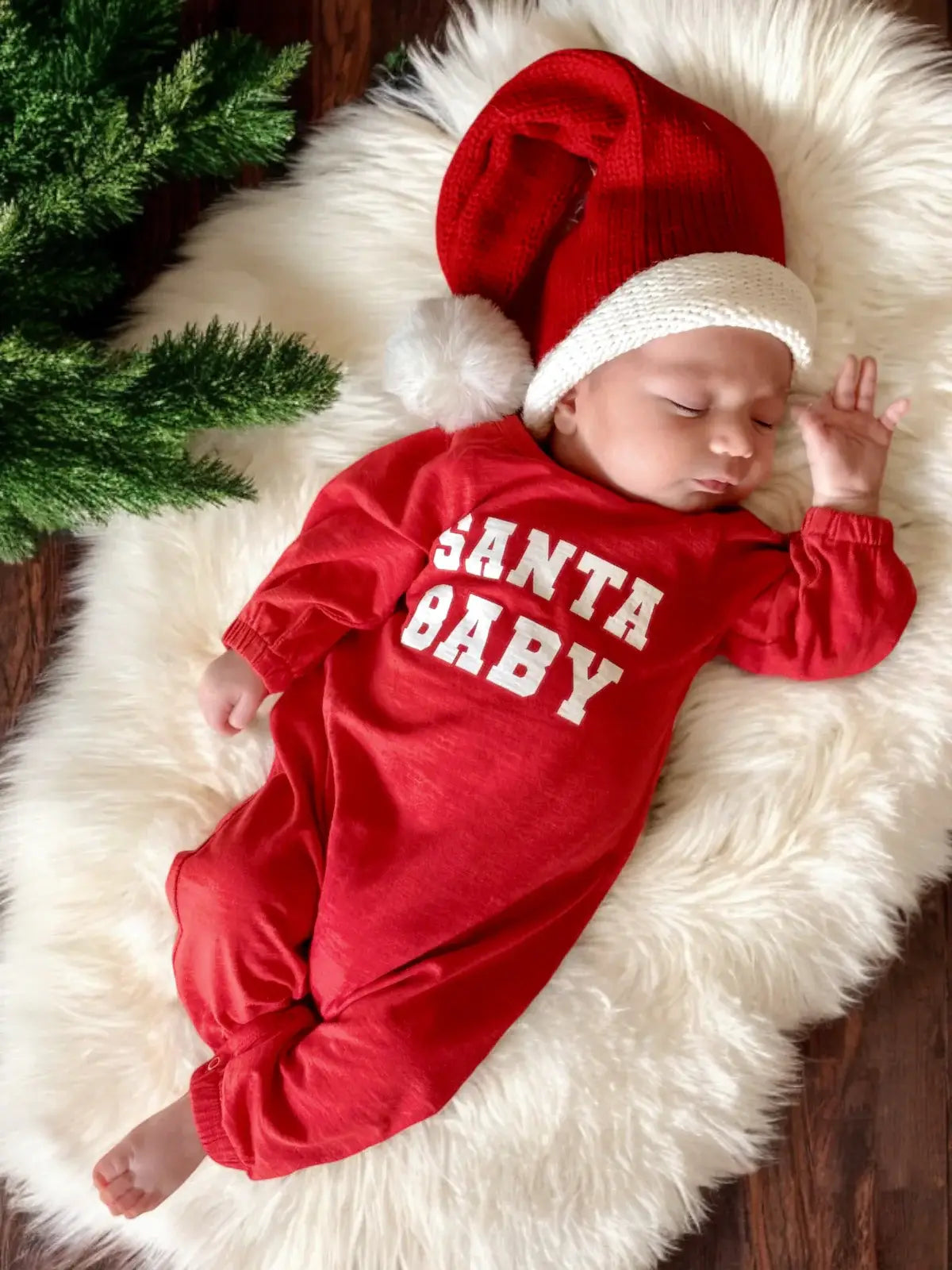 Organic Long Sleeve Jumpsuit - Santa Baby