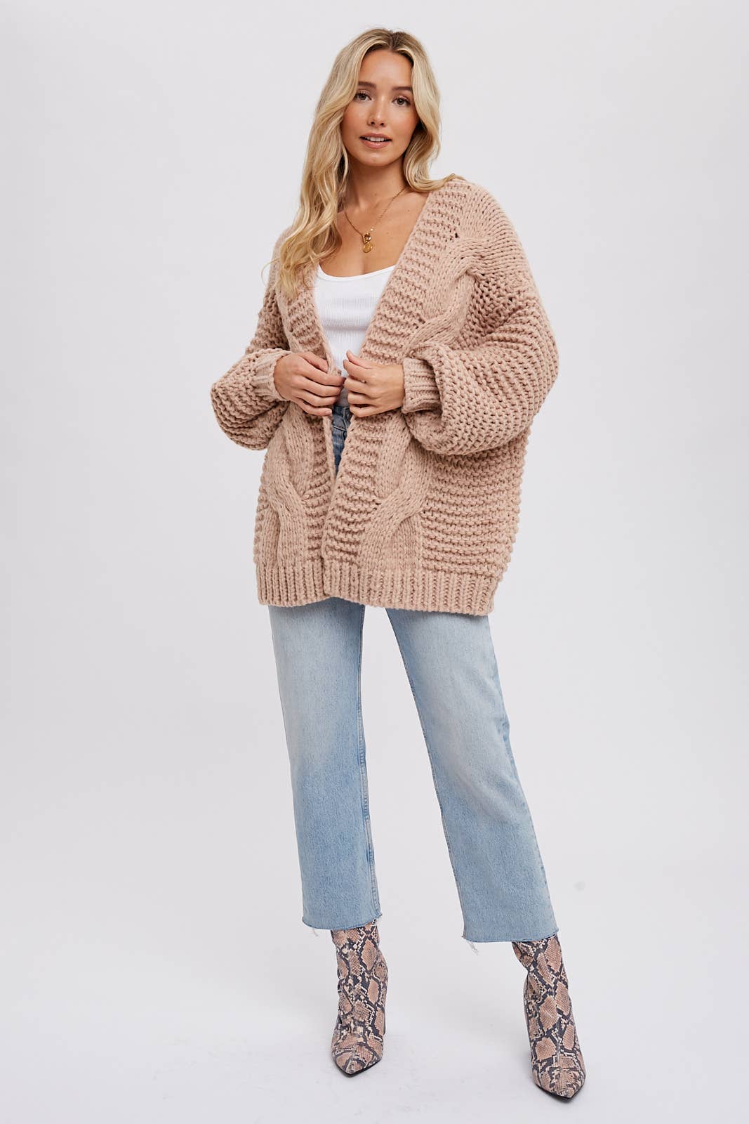 Chunky Cardigan - Latte