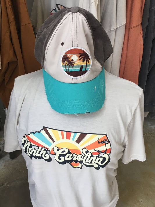 Sunset Hat - Aqua Stressed Denim