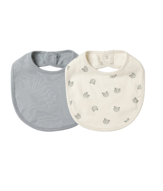 Jersey Snap 2 Pack Bib Set - Bears/Steel Blue