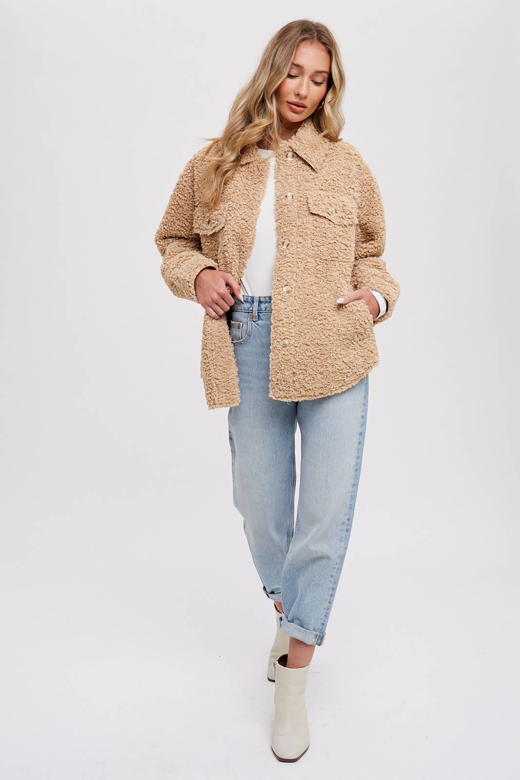 Faux Fur Jacket - Latte