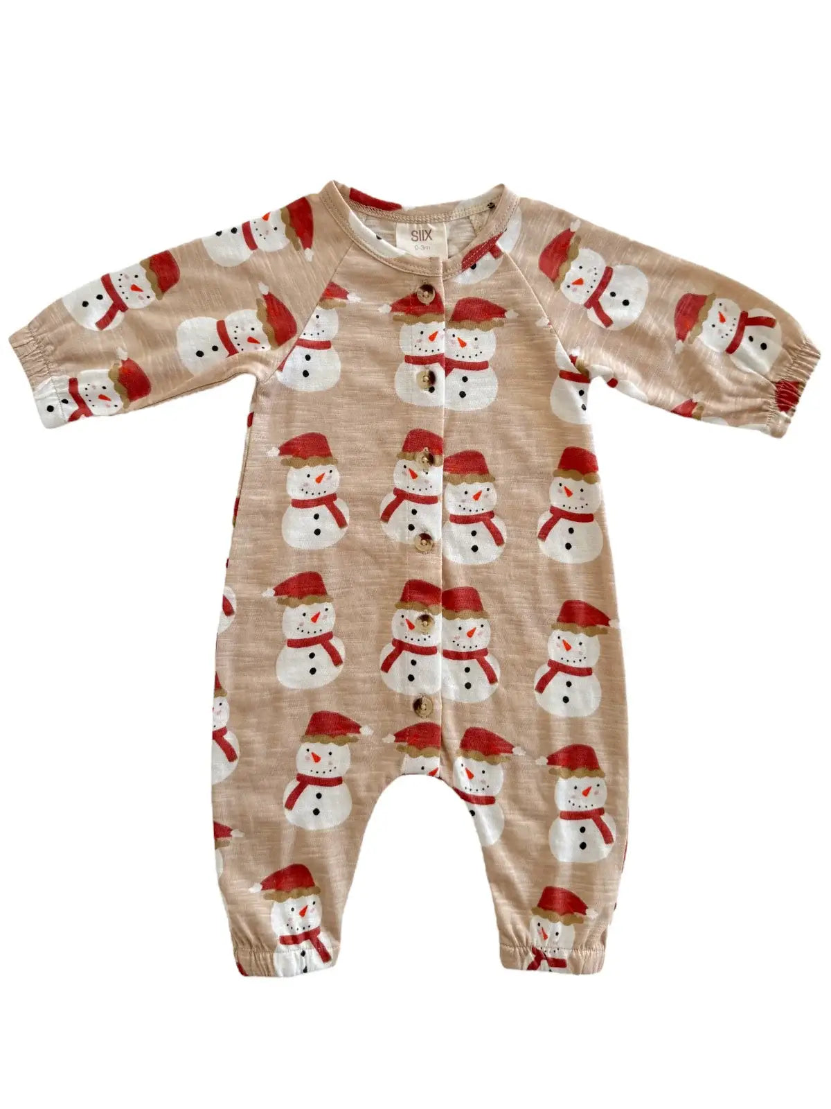 Organic Long Sleeve Bay Jumpsuit - Snowman