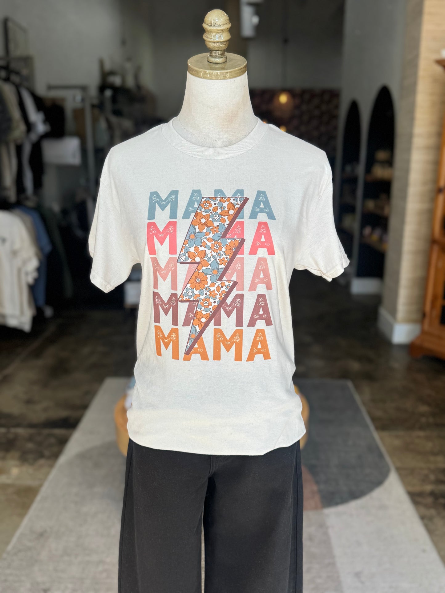 Mama Shirt - Floral Lightning Bolt