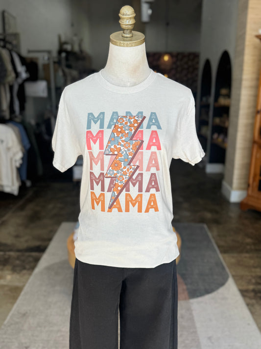 Mama Shirt - Floral Lightning Bolt