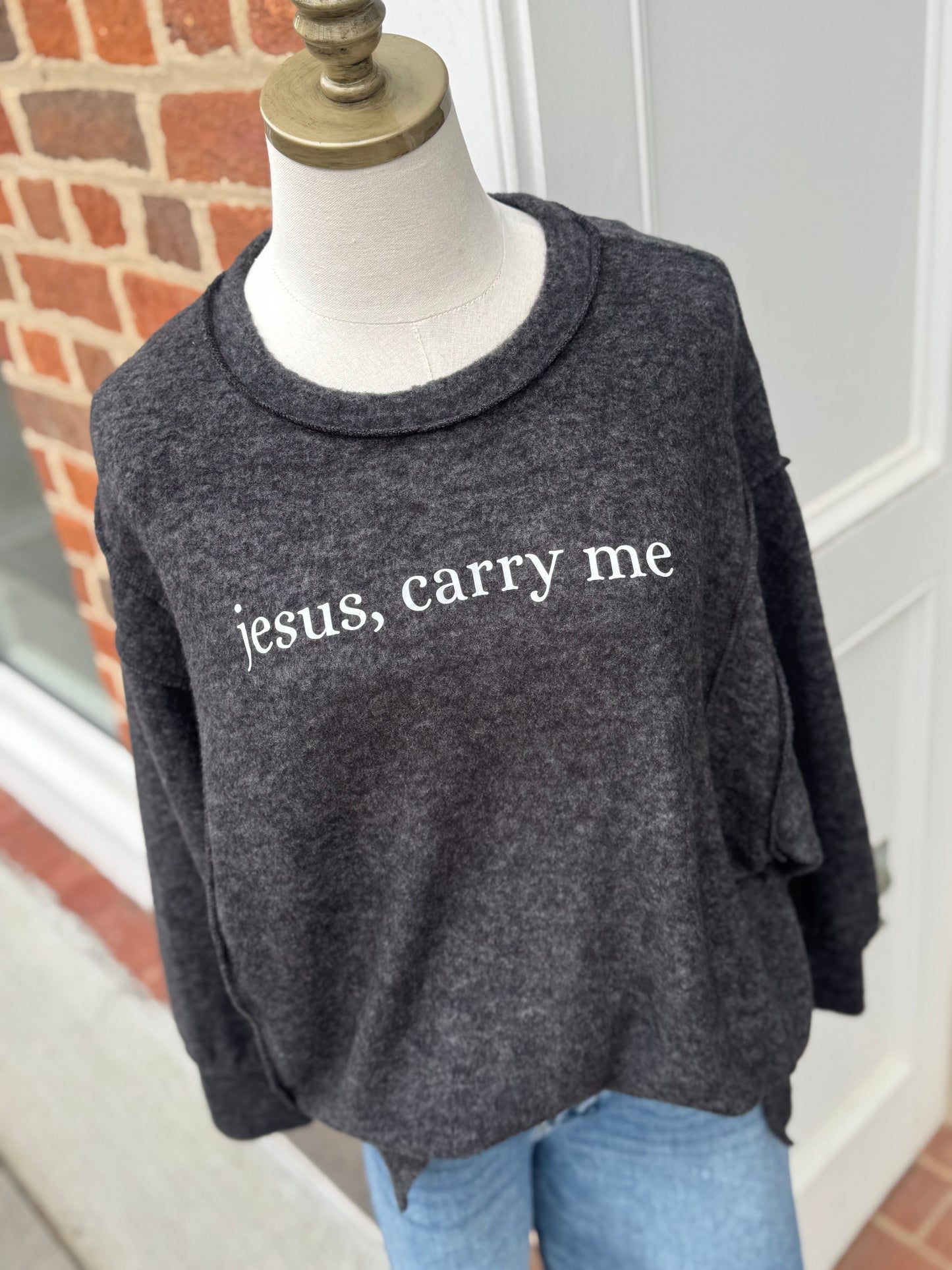 Jesus, Carry Me Sweater - Black