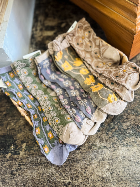 Floral Socks - Mid Calf