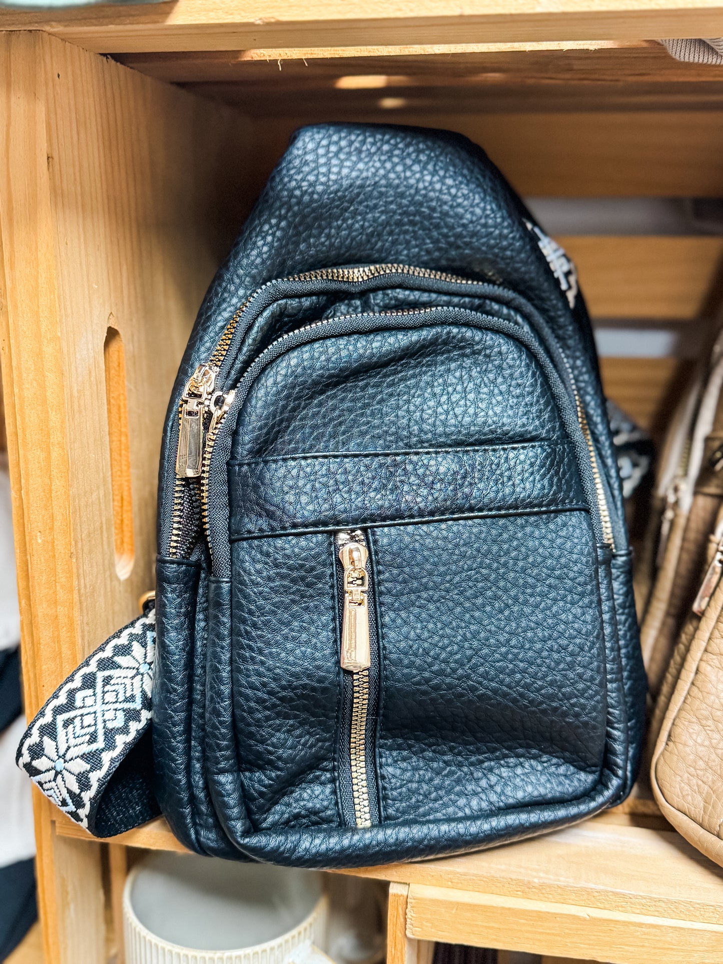 Sling Crossbody Bag - Black