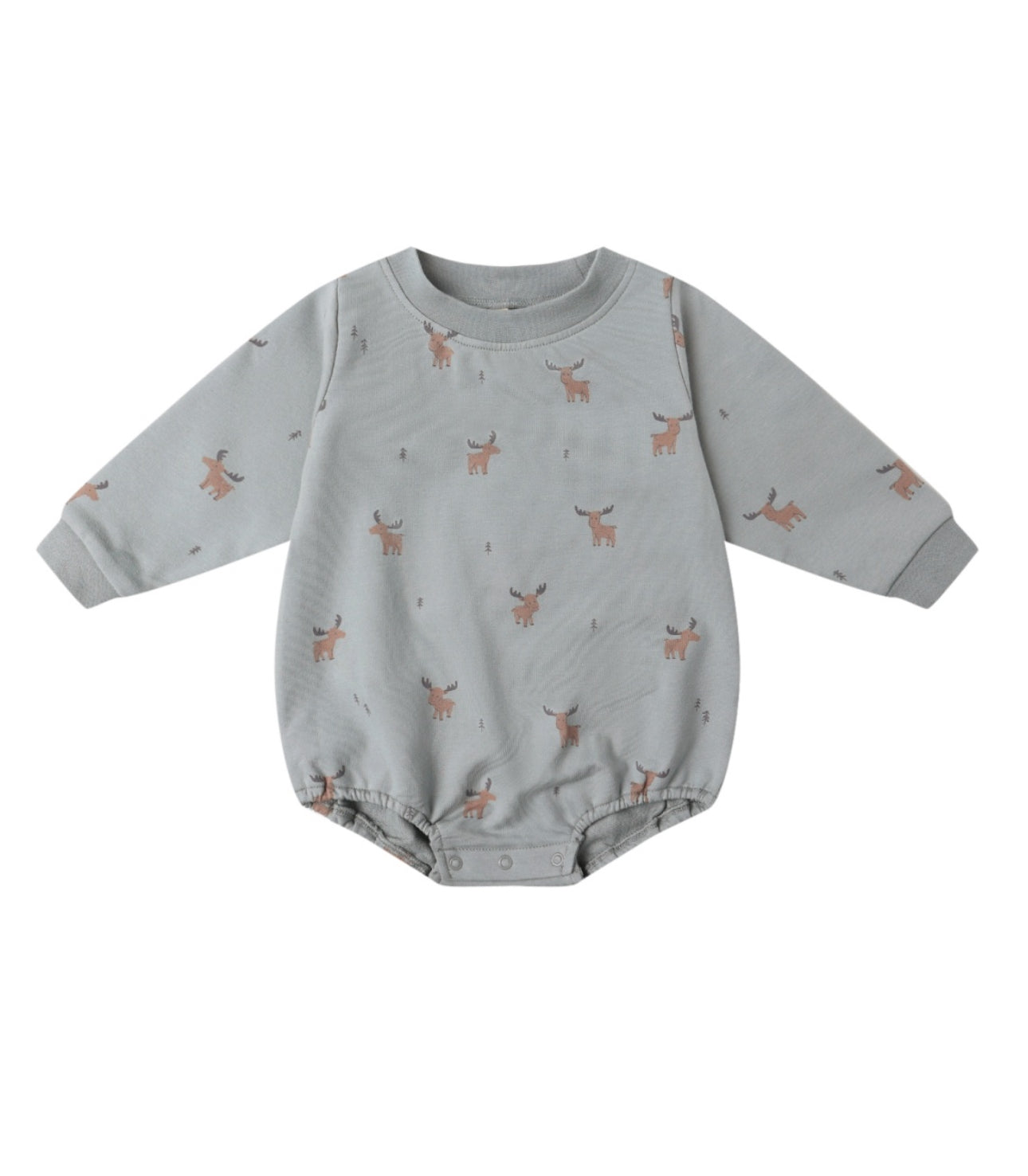 Crewneck Bubble Romper - Moose