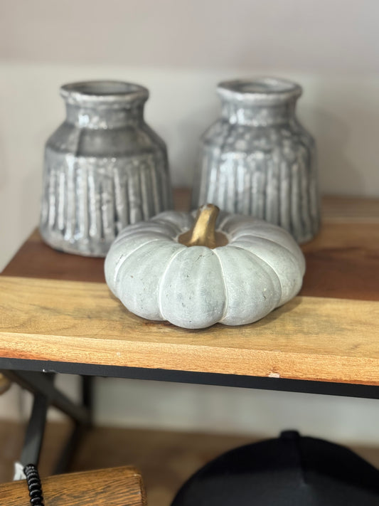 Ceramic Gray Pumpkin