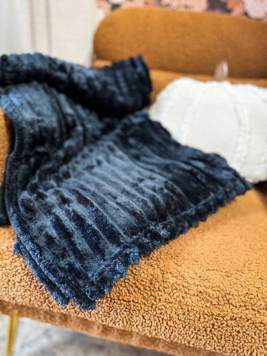 Fleece Throw Blanket - Black