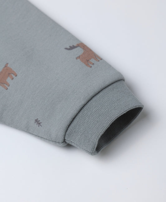 Crewneck Bubble Romper - Moose
