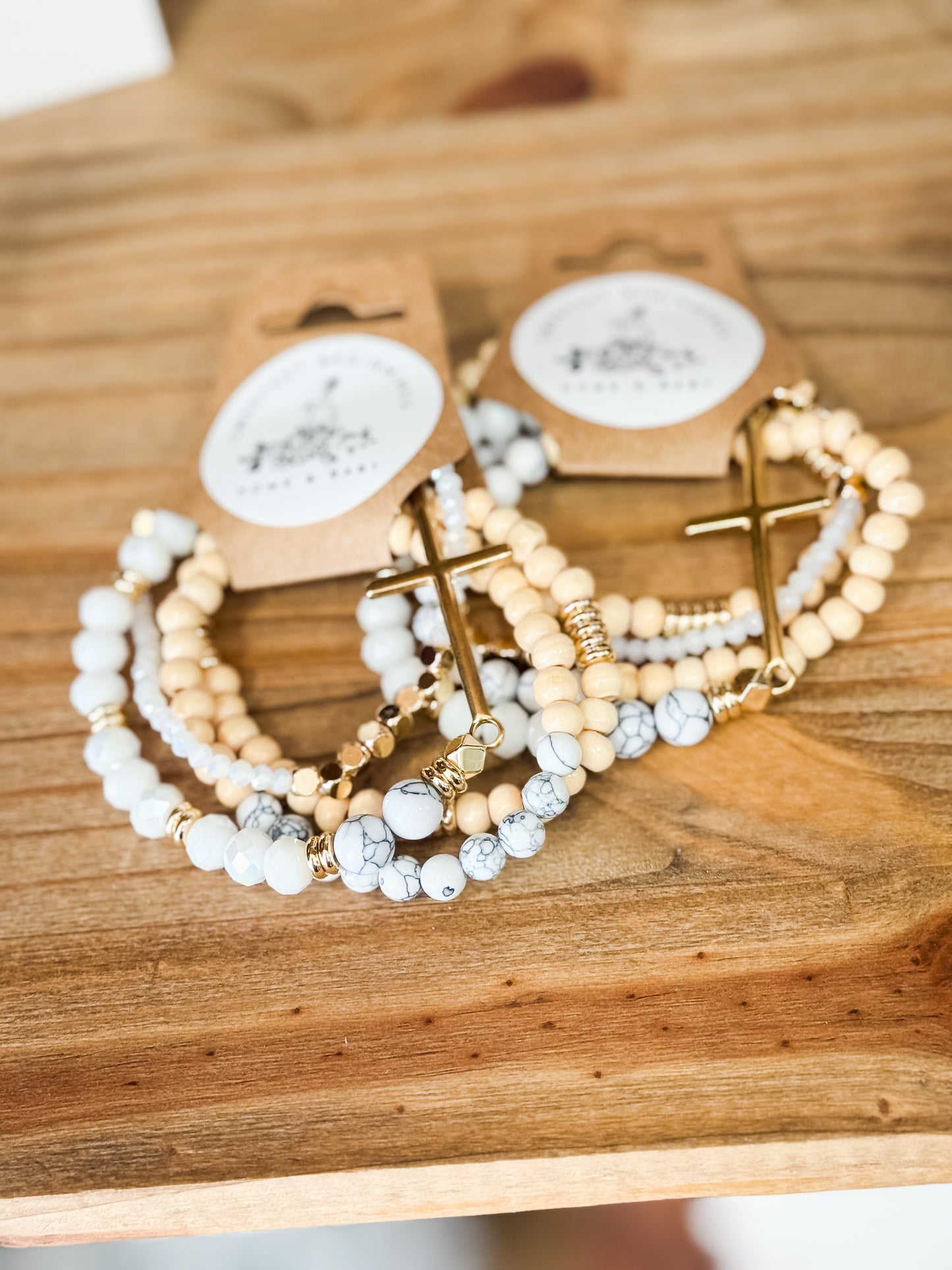 Bracelet Set - Gold Cross