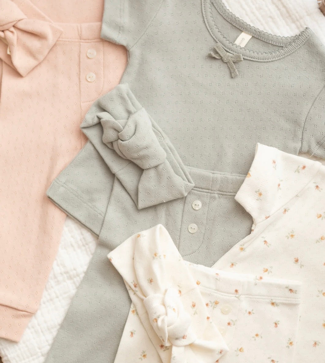 Pointelle Knotted Headband - Sage