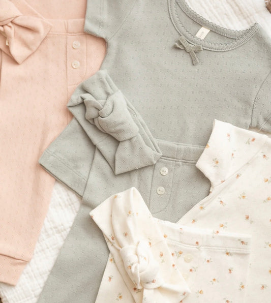 Pointelle Knotted Headband - Sage