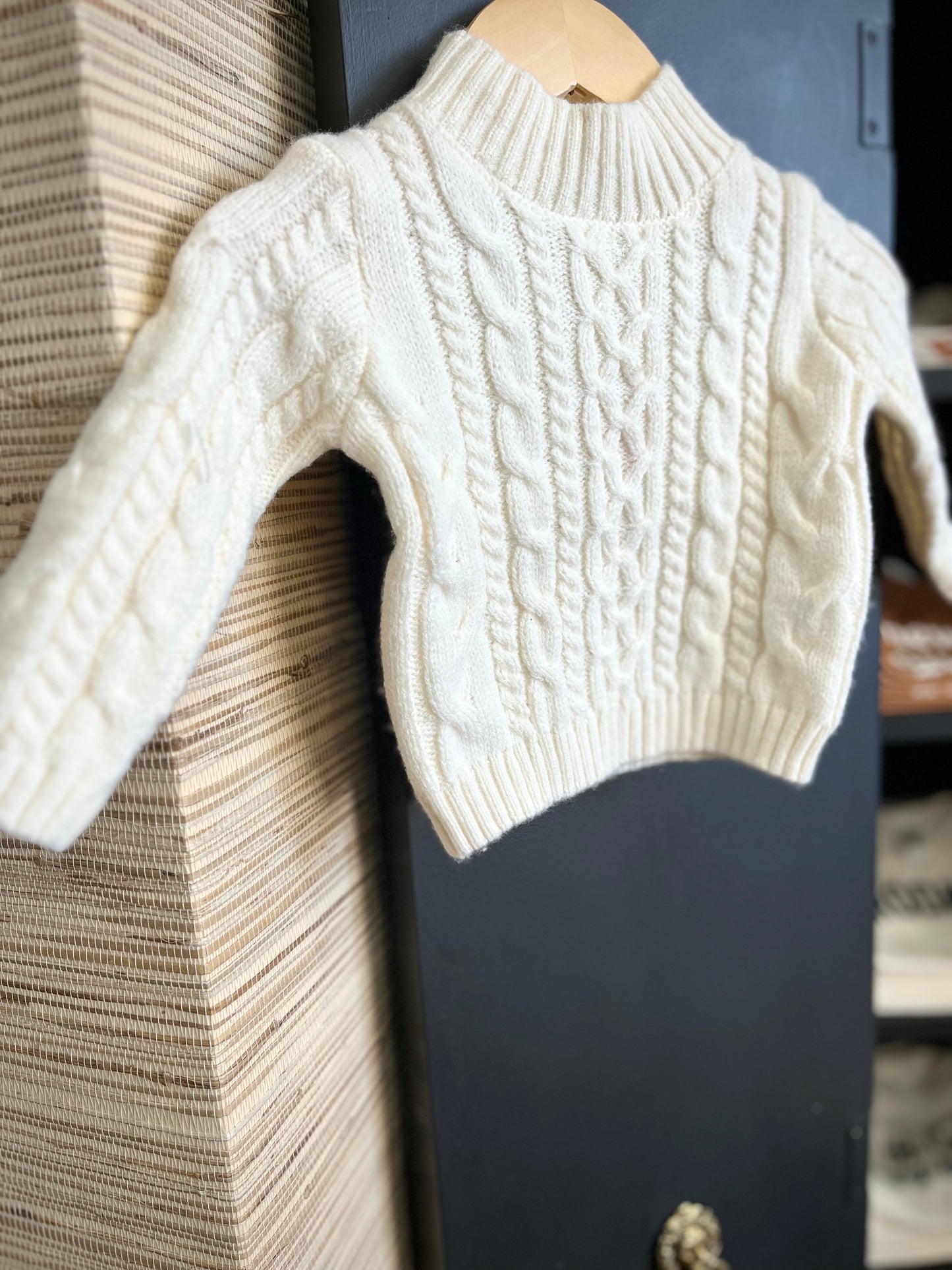 Dani Mockneck Cable Knit Sweater - Ivory