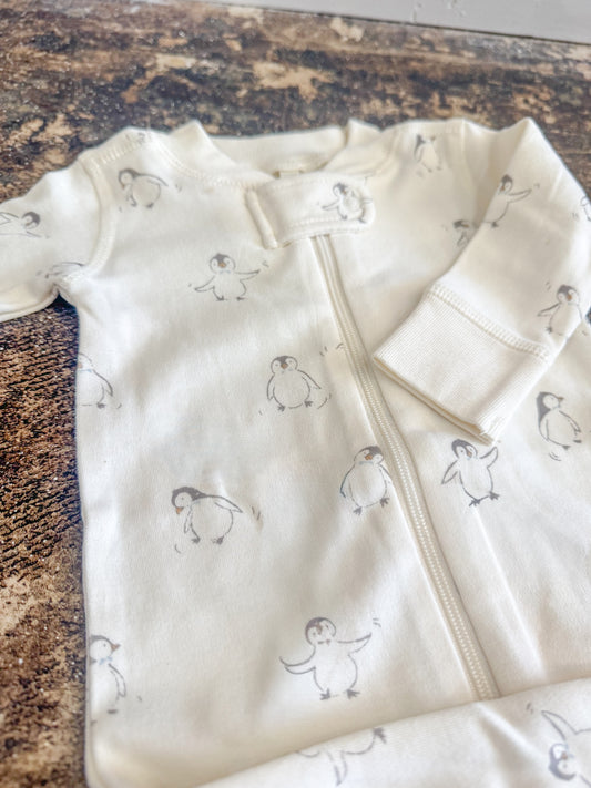 Zip Long Sleeve Sleeper - Penguins