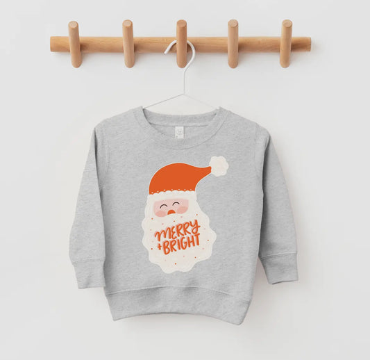 Merry and Bright Santa - Gray Toddler Sweatshirt