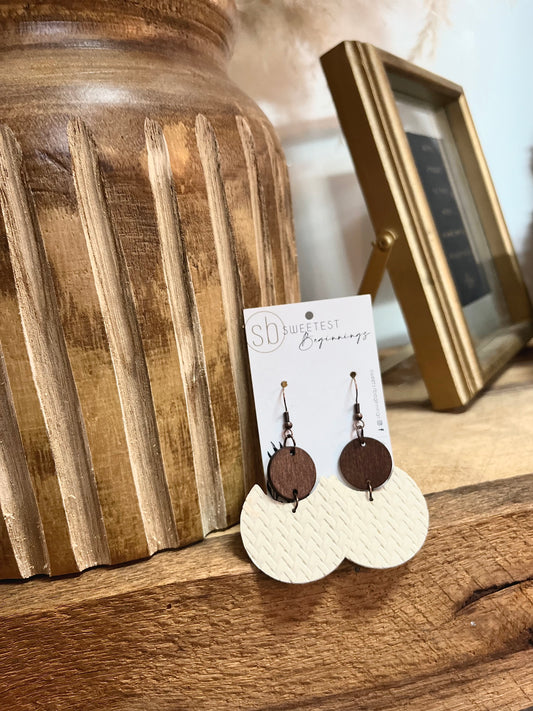 Chunky Cresent Earrings - Patterened