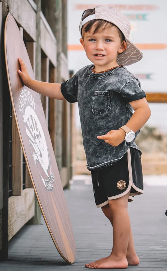 HYBRID PLAY + SWIM SHORT - BLACK