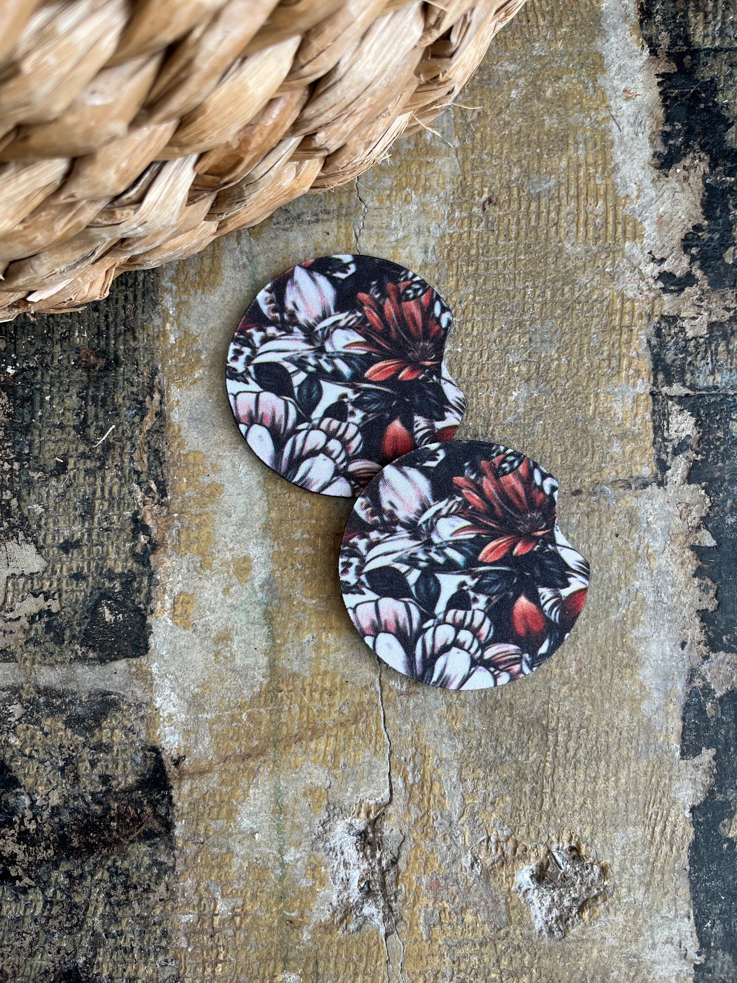 Car Coasters Set - Floral