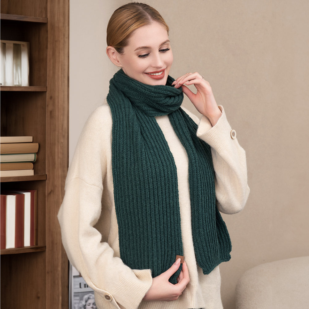 Chunky Oblong Scarf - Green