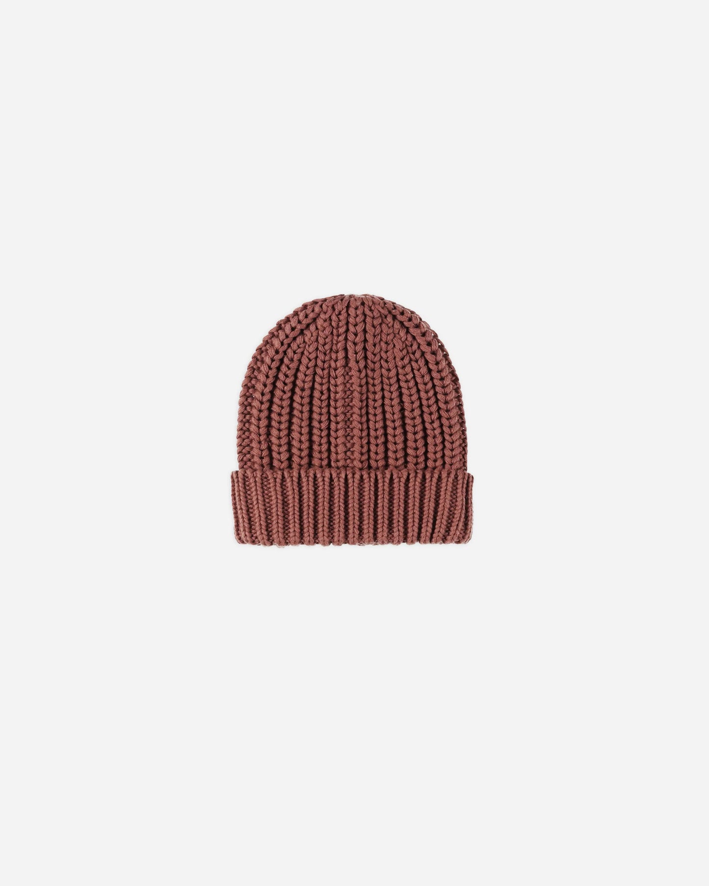 Chunky Knit Beanie - Cranberry