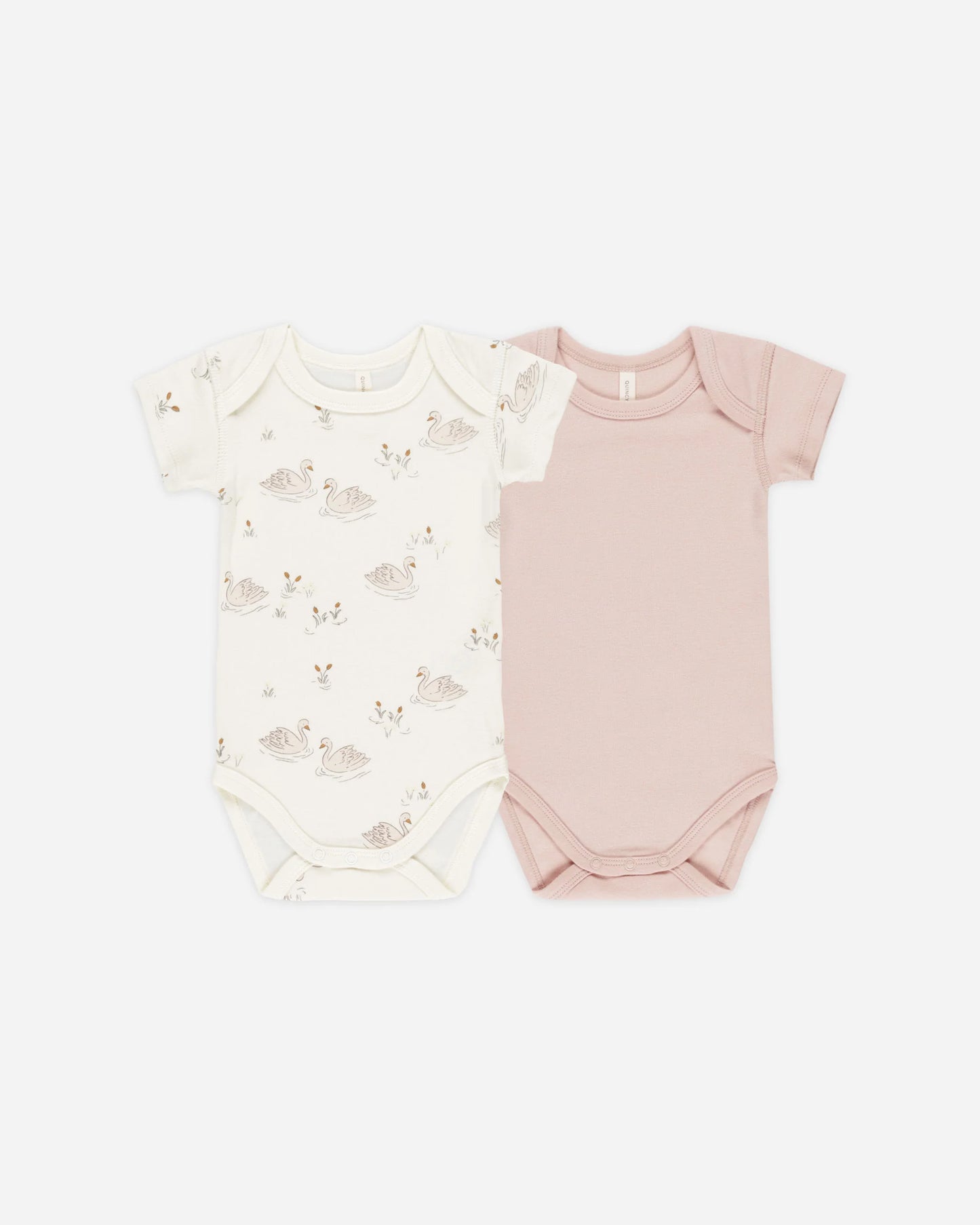 Short Sleeve Onesies 2 Pack - Swans/Bubblegum