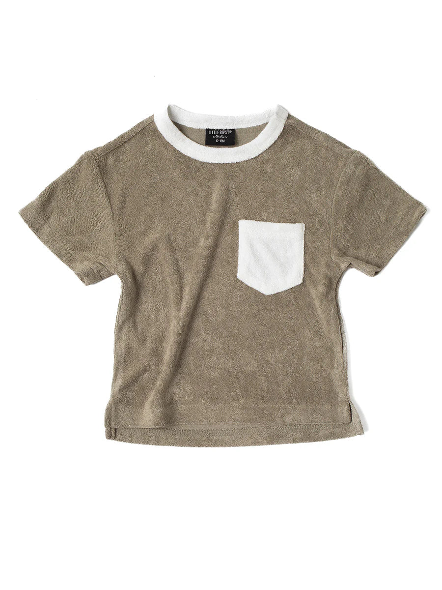 Terry Cloth Tee - Khaki Green