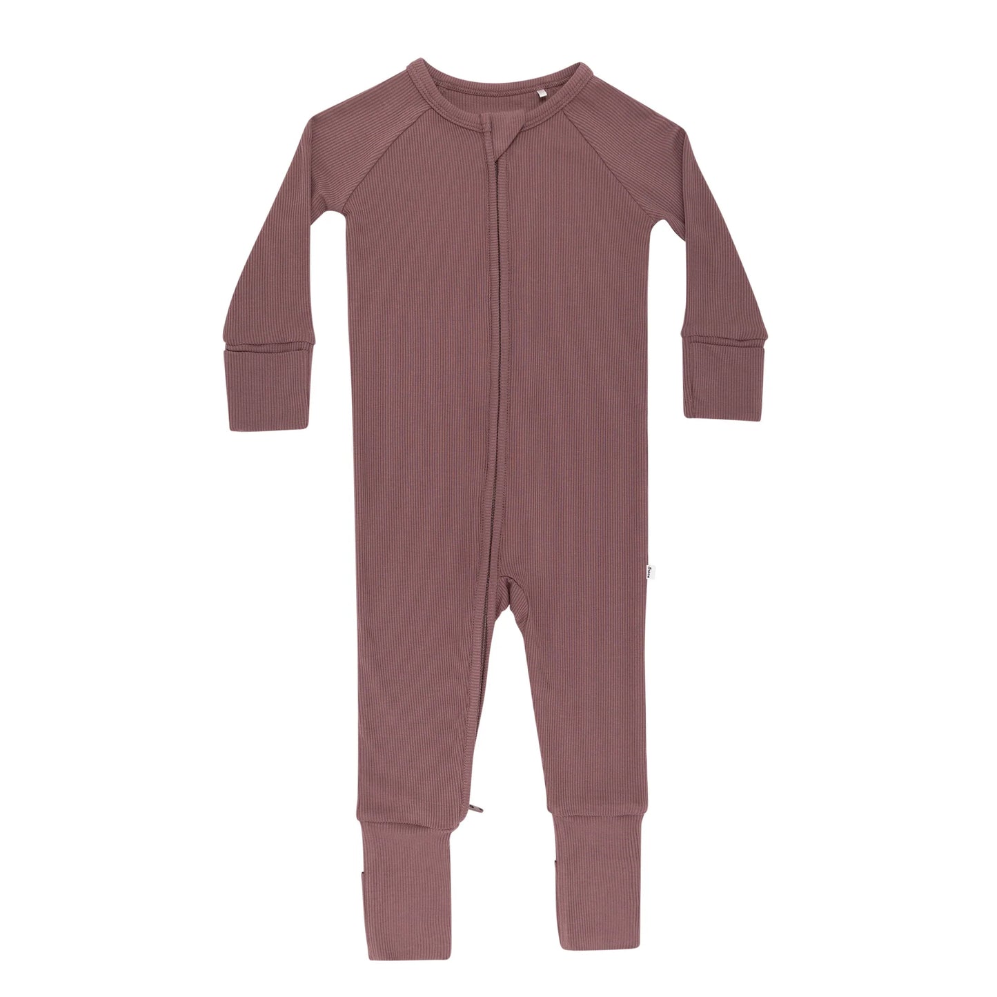Ribbed Zip Romper - Plum