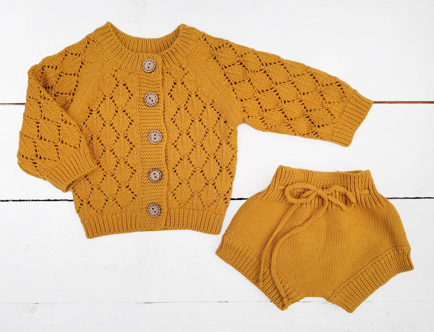 Knit Sweater Cardigan - Mustard
