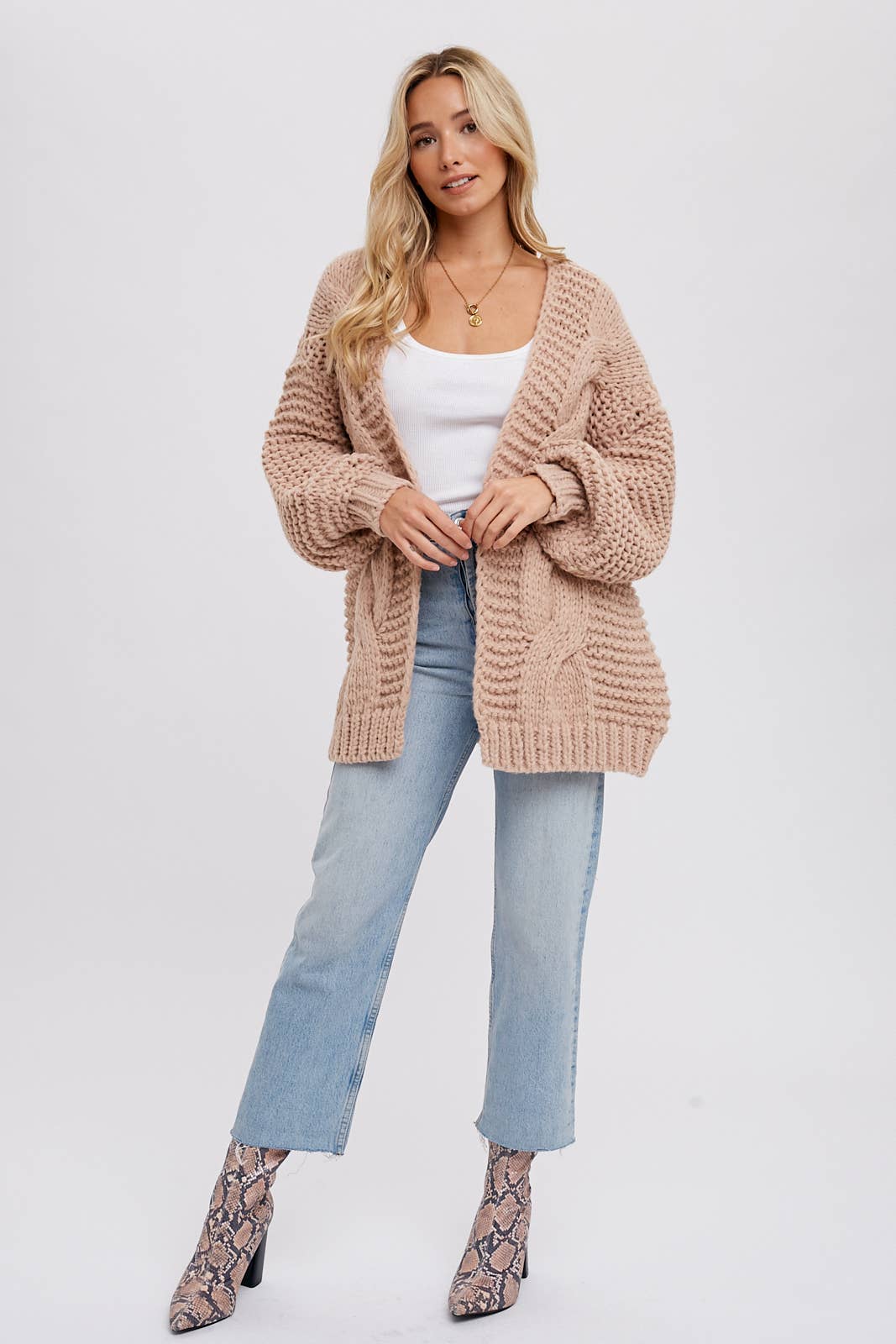 Chunky Cardigan - Latte