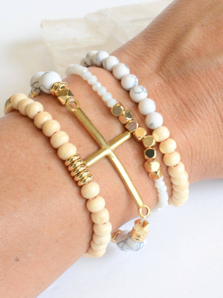 Bracelet Set - Gold Cross