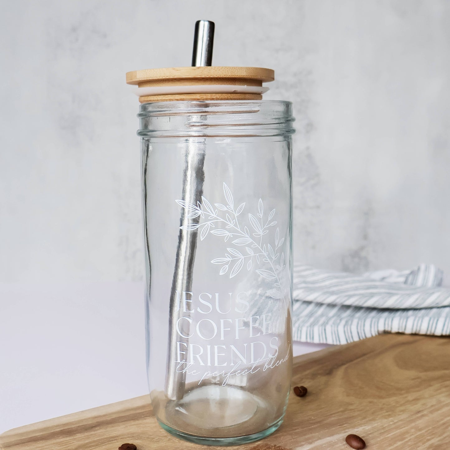 Glass Tumbler - Jesus, Coffee and Friends