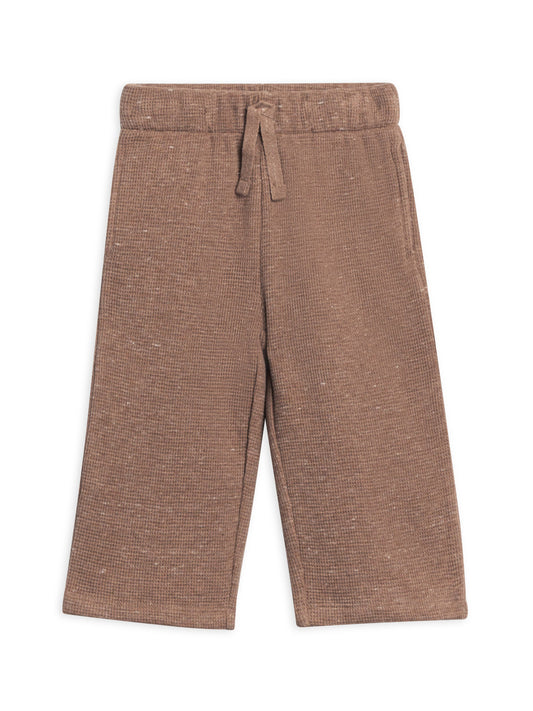 Clove Waffle Knit Straight Leg Pants - Heather Mocha