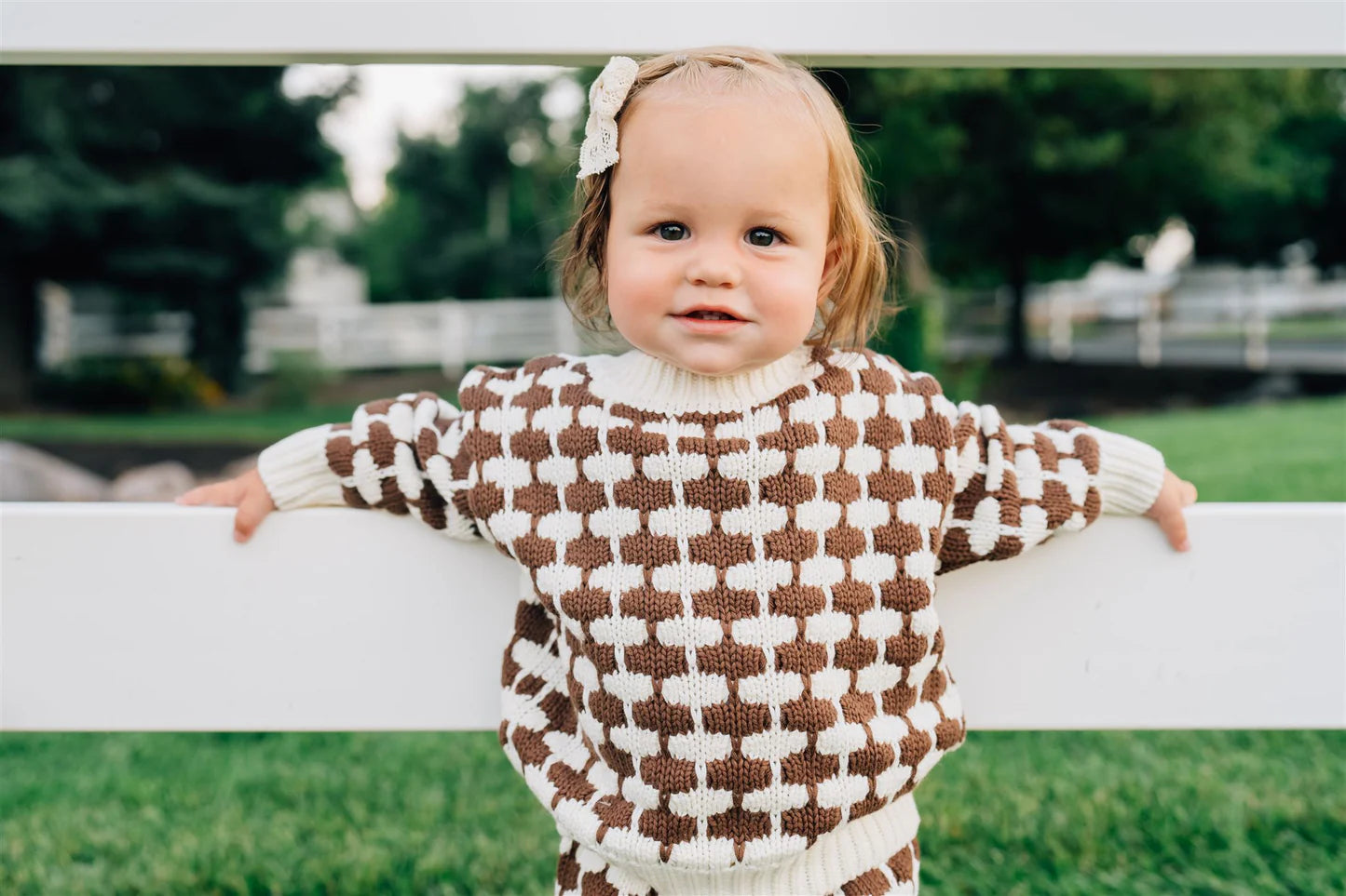 Knit Sweater - Brown & Cream