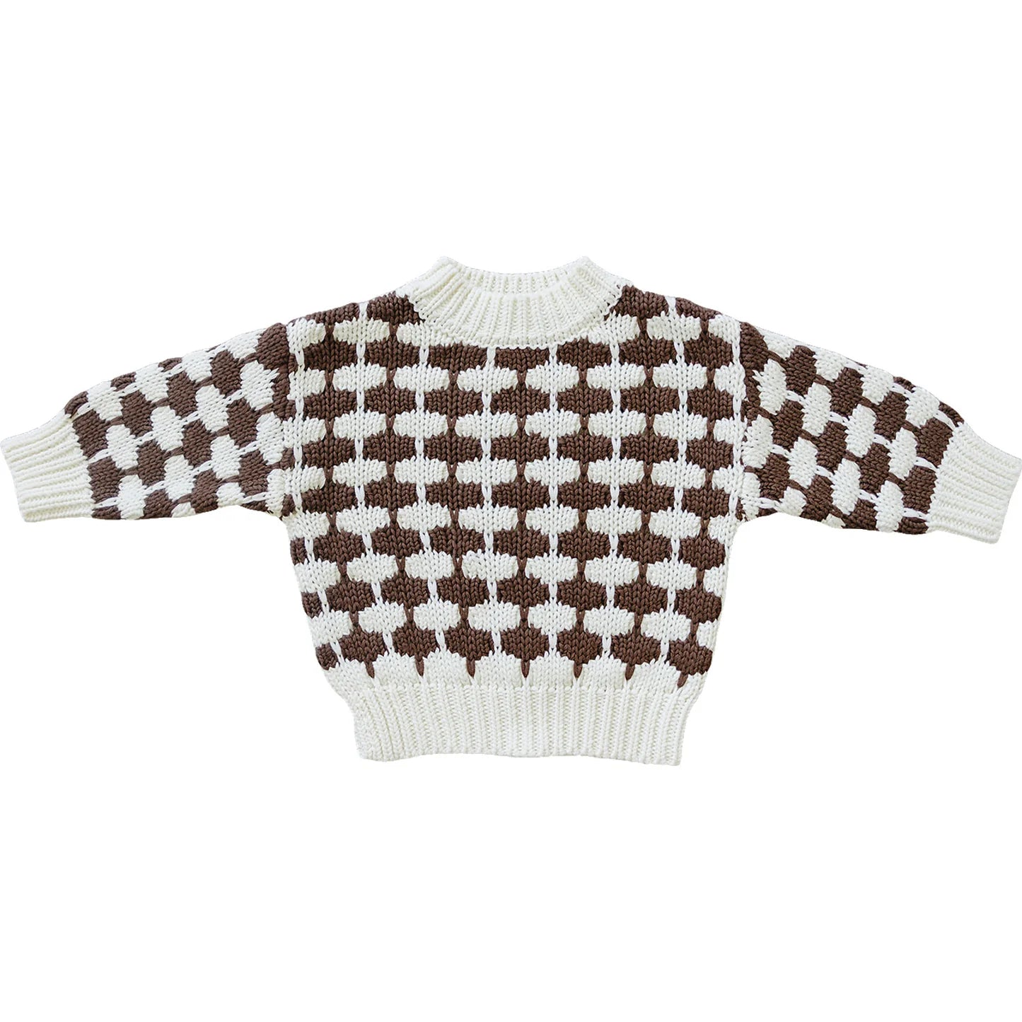 Knit Sweater - Brown & Cream