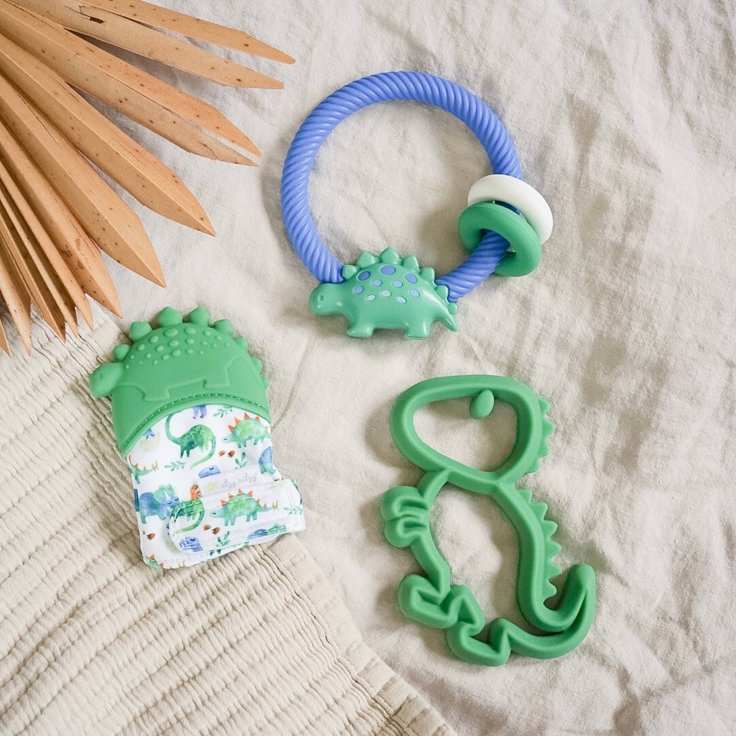 Ritzy Rattle™ Silicone Teether Rattles: Neutral Rainbow
