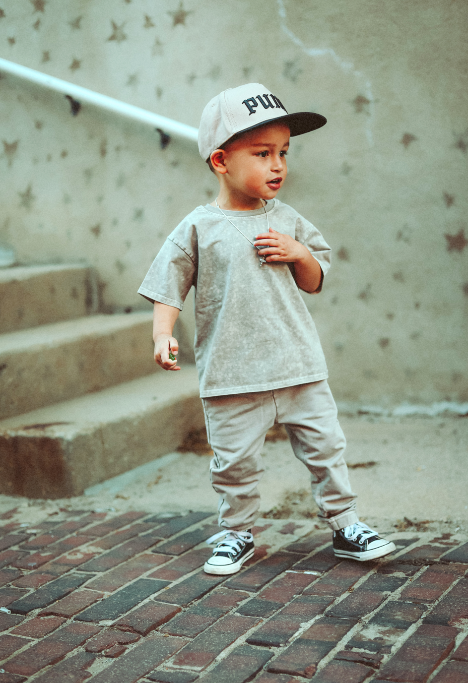 Joggers - Tan Acid Wash