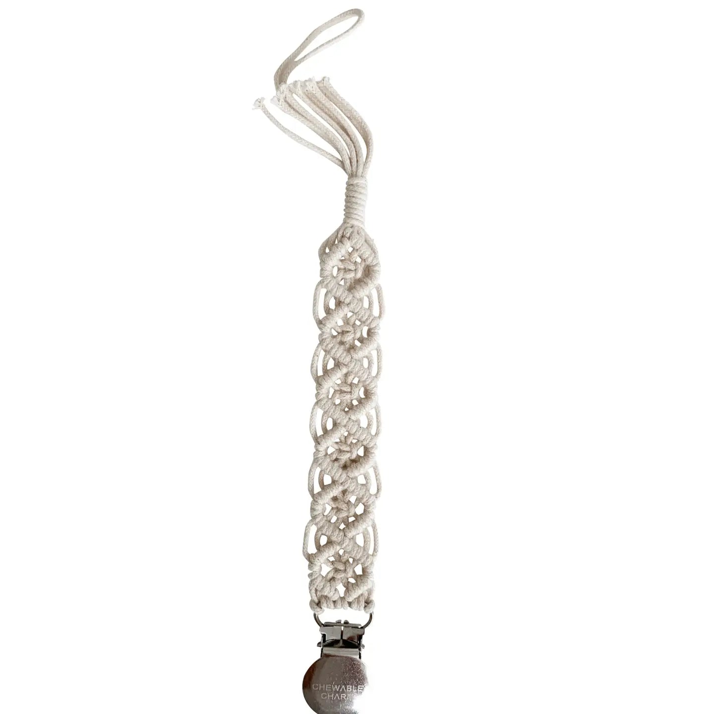 Macrame Pacifier Clip - Cream